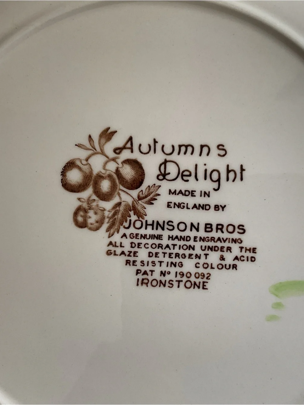 Vintage 	1960s/1970s Johnson Bros Autumns Delight Dinner Plates Set of 2